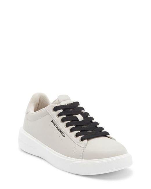 Karl Lagerfeld White Plain Toe Sneaker for men