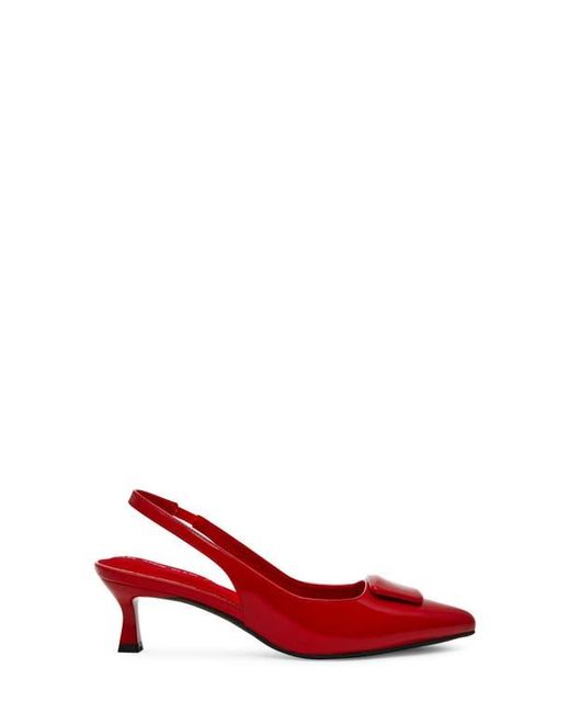 Anne Klein Red Izanda Pointed Toe Slingback Pump