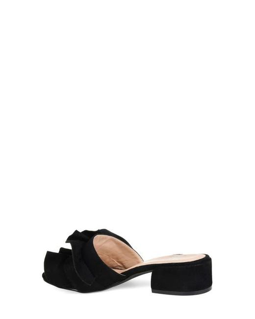 Journee Collection Black Sabica Ruffle Slide Sandal