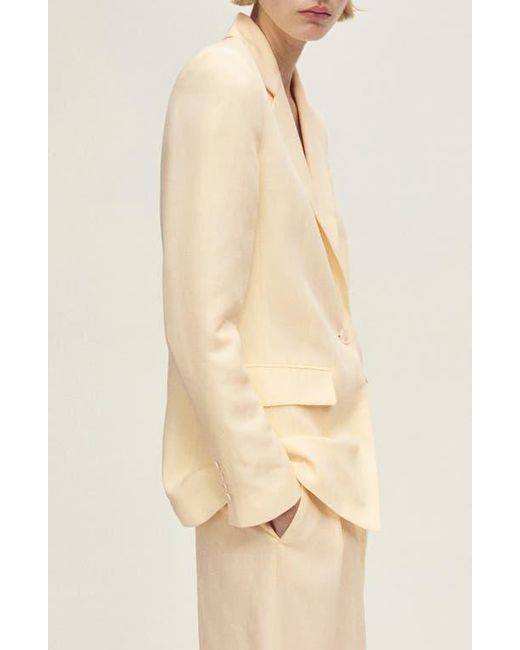 Mango Natural Notch Lapel Blazer