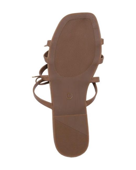 Bebe Brown Bow Strappy Sandal