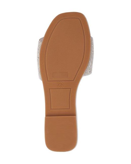 New York & Company White Karli Rhinestone Slide Sandal