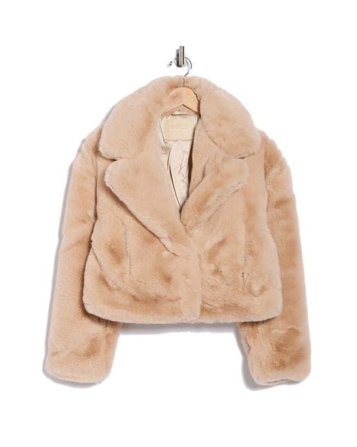 Blank NYC Natural Crop Faux Fur Jacket