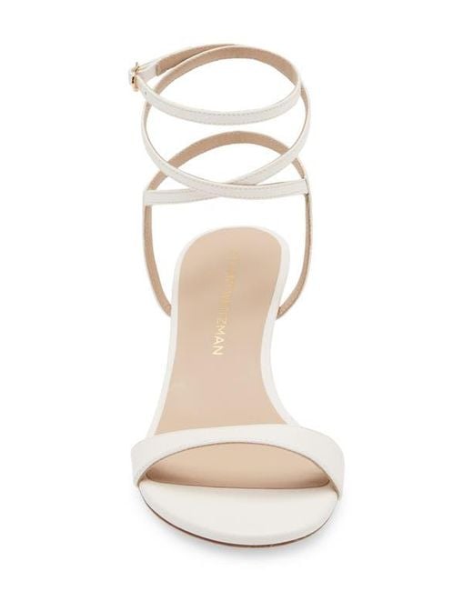 Stuart Weitzman White Nudist Wrap Sandal