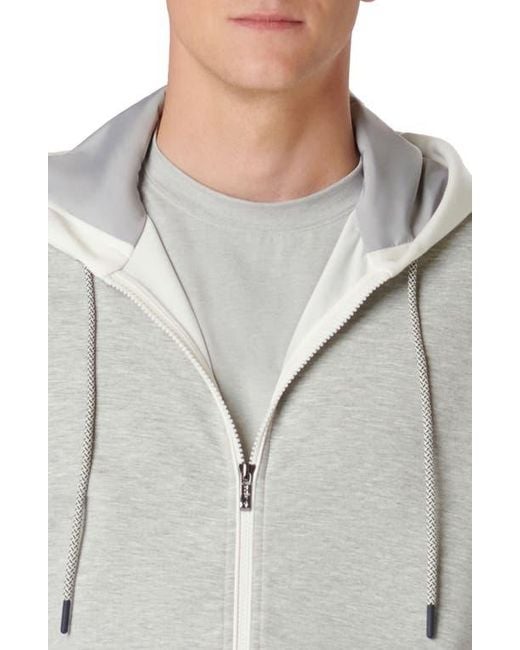 Bugatchi Gray Full Zip Hoodie for men