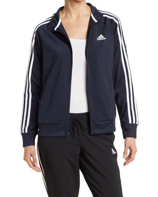 Adidas Blue Warm-Up Tricot Slim 3-Stripes Track Jacket