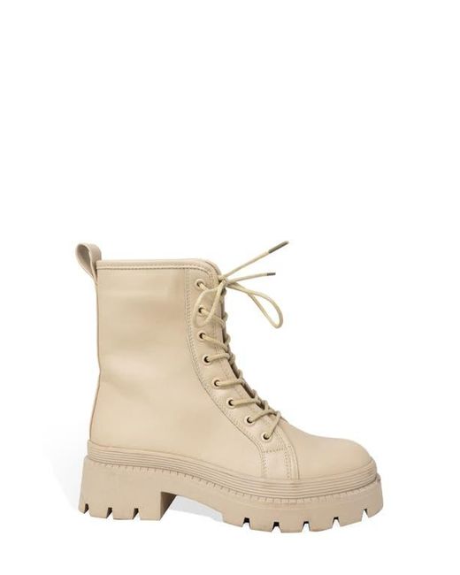 In Touch Footwear Natural Virgo Lugged Combat Boot
