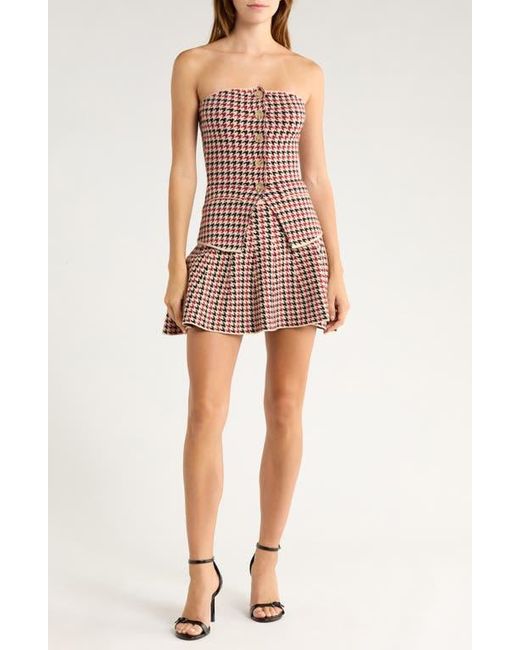 Love By Design Multicolor Hannah Strapless Houndstooth Top
