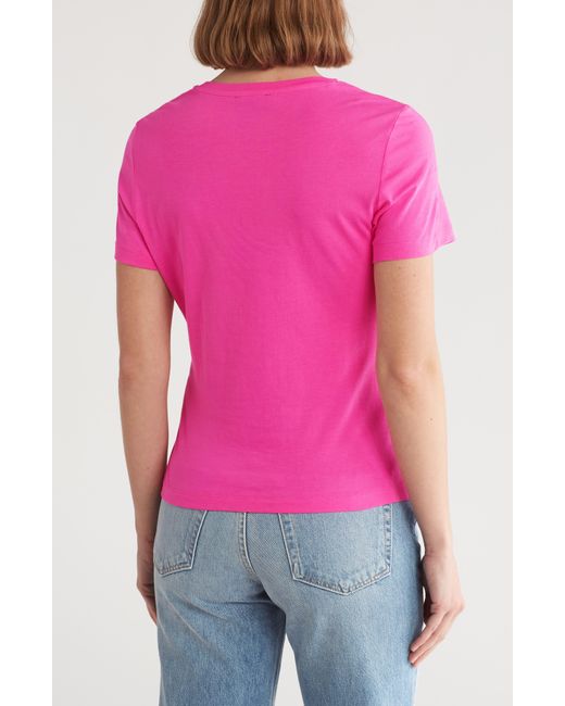 DKNY Pink Faux Wrap T-shirt