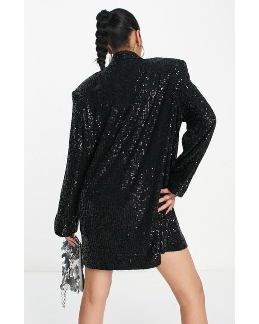 ASOS Black Oversize Sequin Blazer