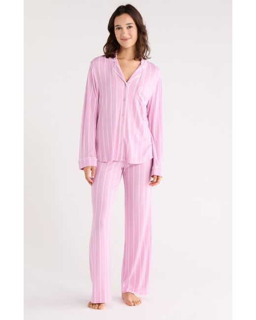 Nordstrom Rack Pink Tranquility Long Sleeve Shirt & Pants Two-Piece Pajama Set