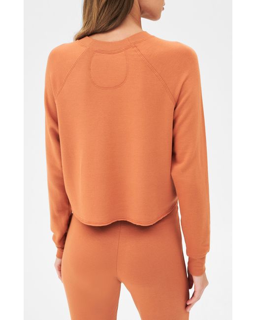 Splits59 Orange Fleece Crop Sweatshirt