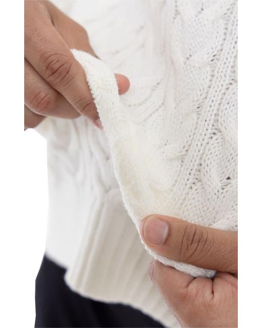 Xray Jeans White Cable Knit Turtleneck Sweater for men