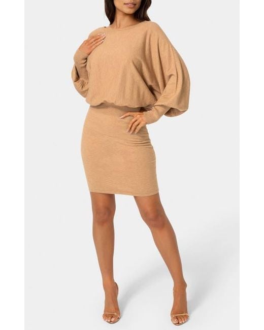 Bebe Natural Scoop Neck Dolman Sleeve Sweater Dress