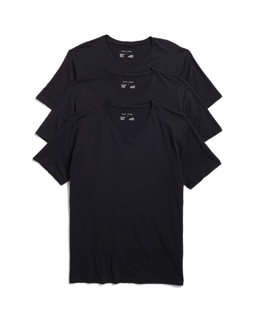 Slate & Stone Black 3-pack Cotton V-neck T-shirt for men