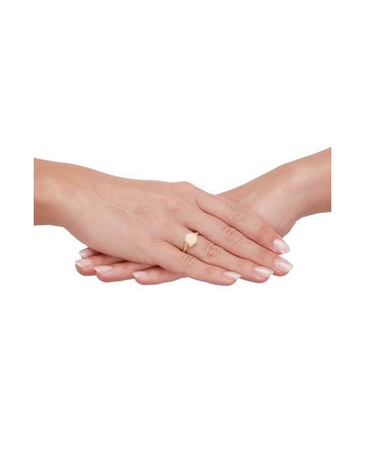 Frankie & Zoe Metallic Round Signet Ring