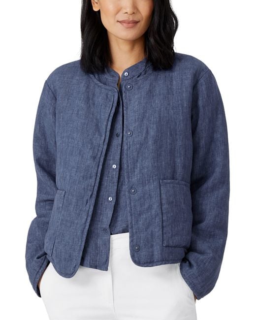 Eileen fisher top organic linen blazer