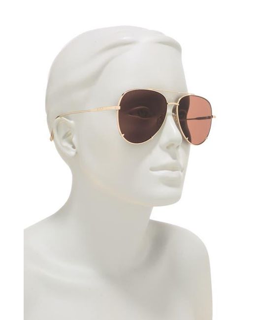 DIFF Brown Oversized Aviator Sunglasses