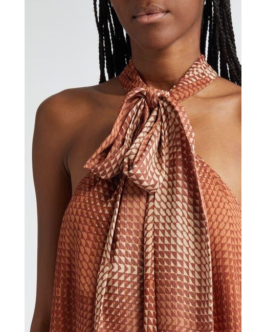 Ramy Brook Multicolor Boone Tie Neck Sleeveless Top