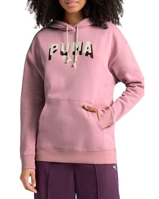 PUMA Pink Essential Double Up Logo Hoodie