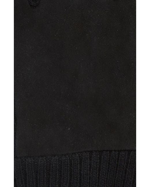 Calvin Klein Black Knit Cuff Suede Gloves for men