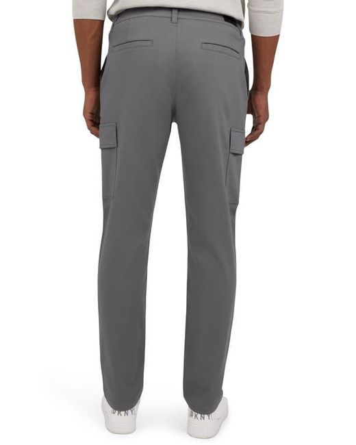 DKNY Gray Powerstretch Flat Front Cargo Pants for men