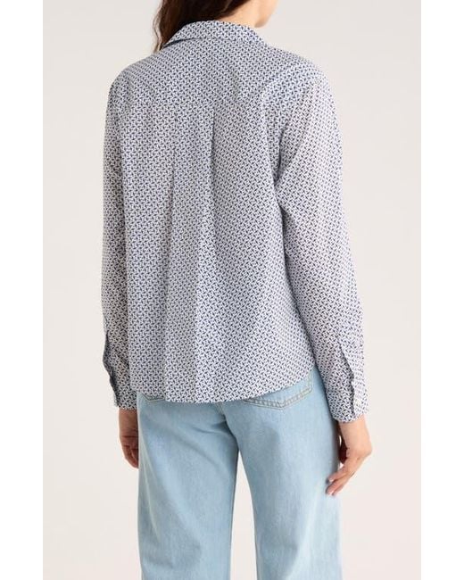 Frank & Eileen Gray Untuckable Cotton Button-Up Shirt