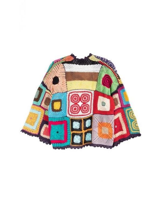 Saachi Red Crochet Cotton Jacket