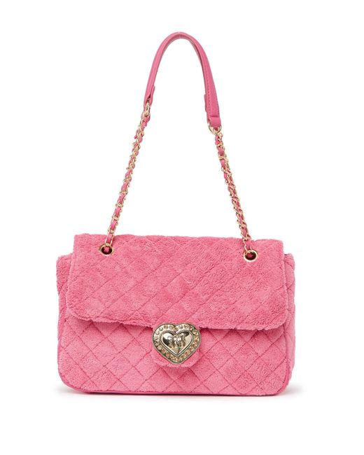 Betsey Johnson Pink Quilted Terry Shoulder Bag
