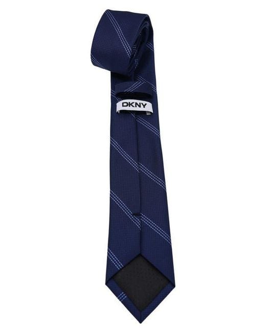 DKNY Blue Stitch Stripe Tie for men
