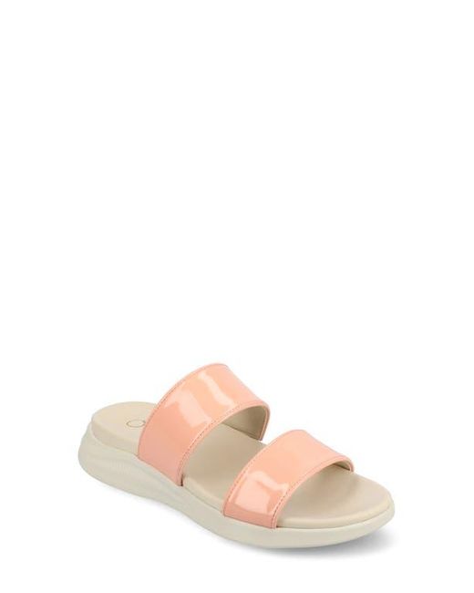 Journee Collection Pink Janis Wedge Slide Sandal