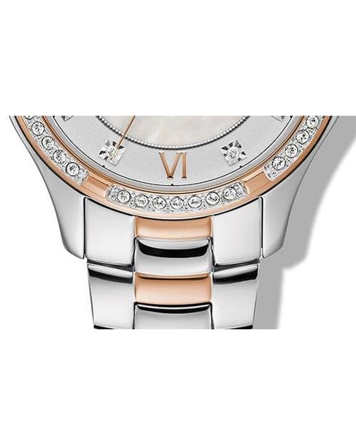 Bulova Gray Classic Mother Of Pearl Dial Two-Tone Bracelet Watch, 33Mm