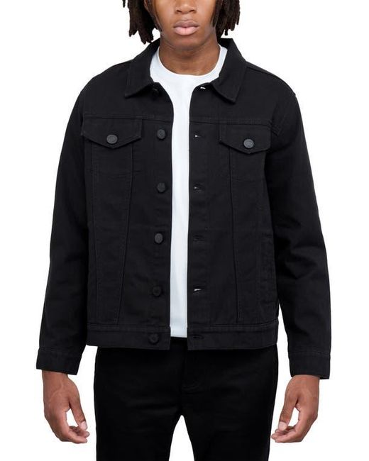 Xray Jeans Black Slim Washed Denim Jacket for men