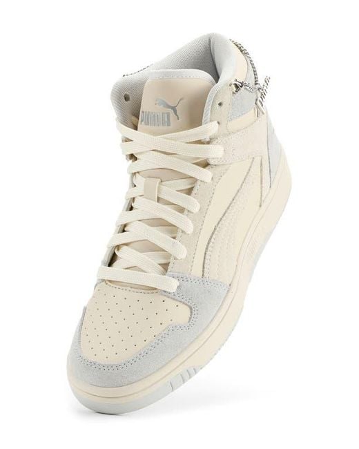 PUMA White Rebound Layup Bling High Top Sneaker