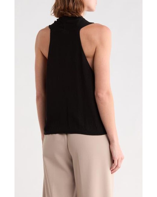Max Studio Black Drape Front Top