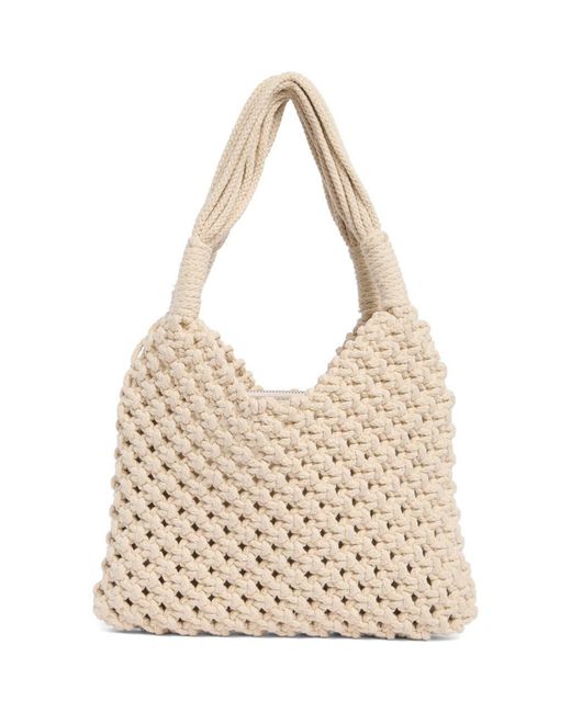 BCBGMAXAZRIA Natural Woven Shoulder Bag With Removable Pouch