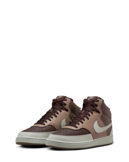 Nike Brown Court Vision Mid Next Nature Mid Top Sneaker for men