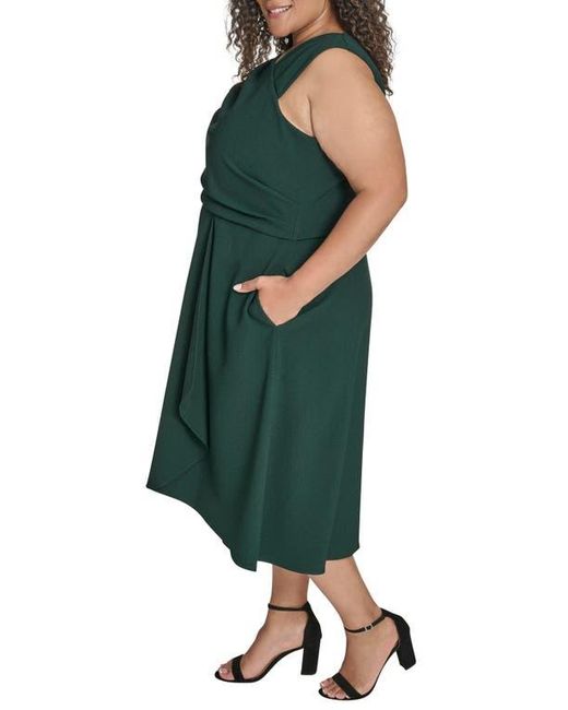 Vince Camuto Signature Stretch Crepe Midi Dress in Green | Lyst
