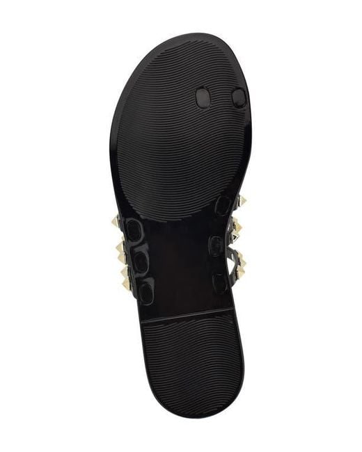 Nine West Black Centy Studded Toe Loop Sandal