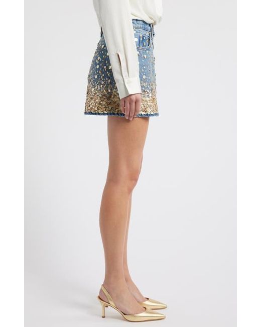 FRAME Blue The Champagne Denim Miniskirt
