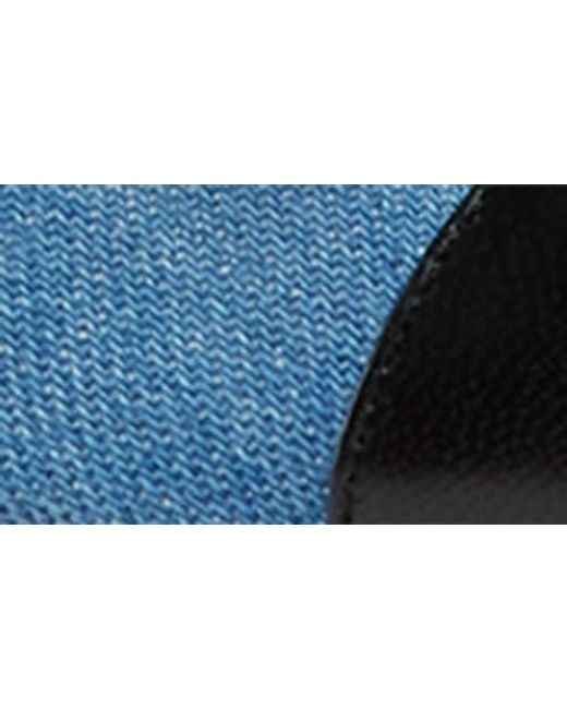 Stuart Weitzman Blue Sleek Cap Toe Bow Flat