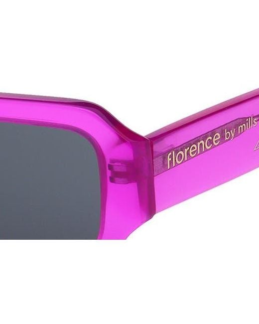 Florence By Mills Pink 54Mm Rectangular Sunglasses