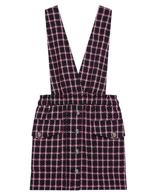 Maje Red Ritrite Plaid Pinafore Dress