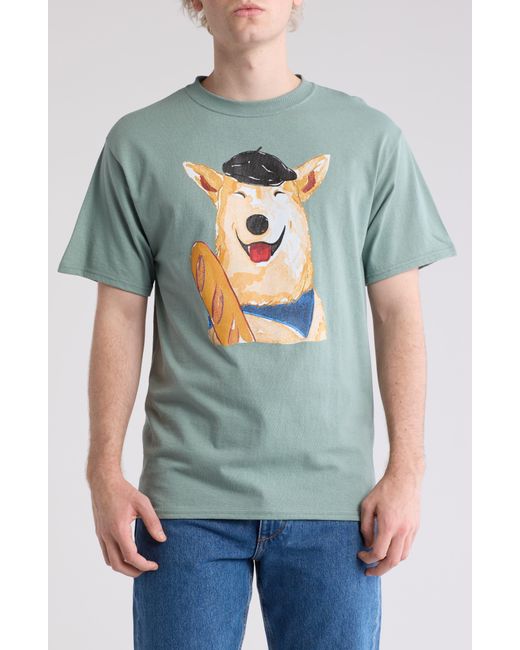 Altru Gray French Dog Cotton Graphic T-shirt for men