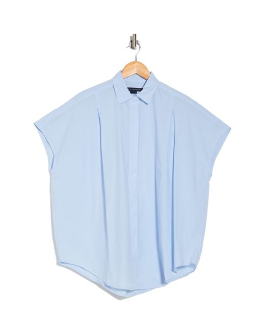 French Connection Blue Cele Rhodes Cotton Poplin Shirt
