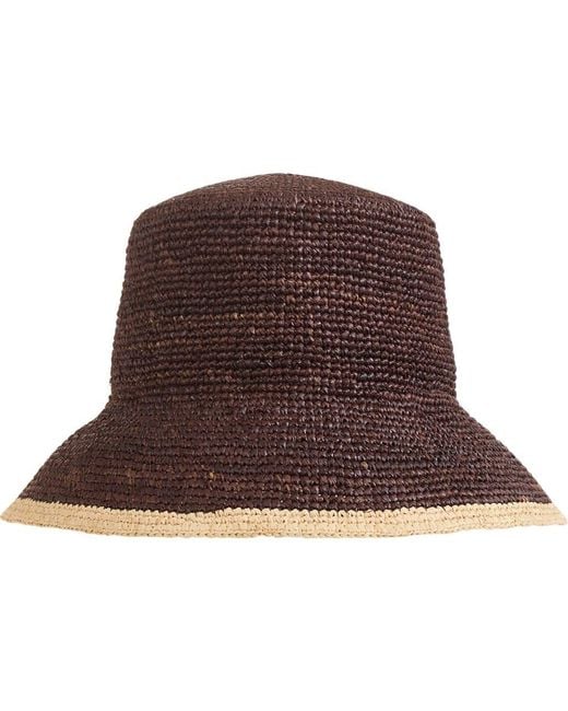 Vince Brown Straw Bucket Hat