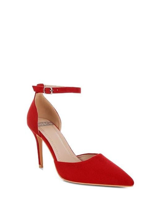 Rag & Co Red Dolona Pointed Toe Pump