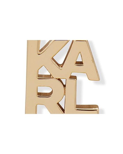 Karl Lagerfeld Metallic Karl Logo Linear Drop Earrings