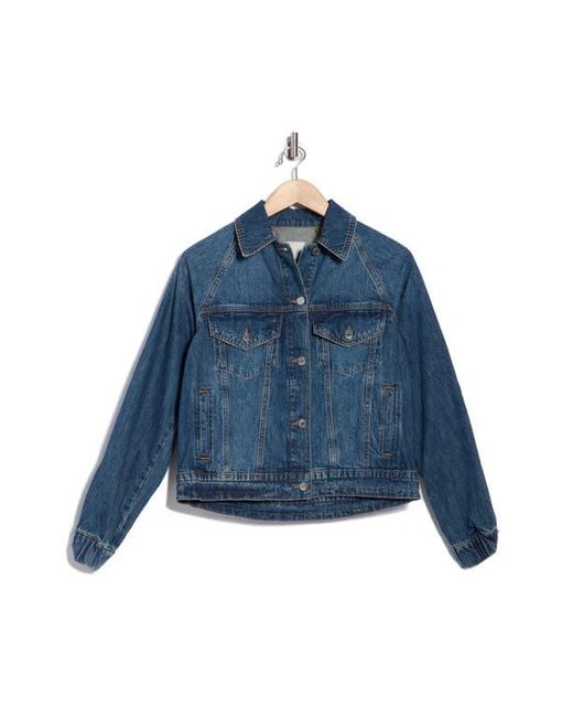 Jonathan Simkhai Blue Amie Zip Sleeve Denim Trucker Jacket