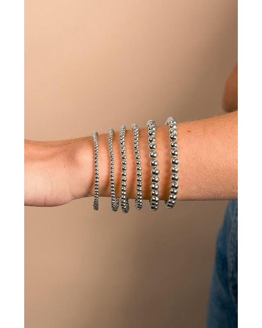 Sterling Forever Metallic Beaded Stretch Bracelet